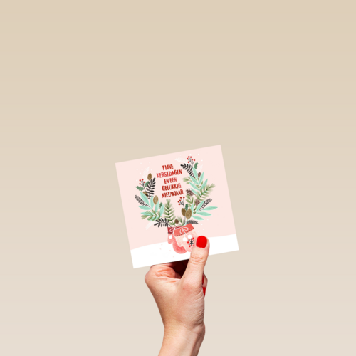 Kerstkaart klassiek Kerst wanten