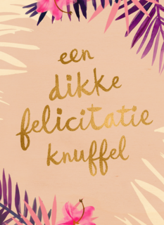 Trouwdagkaart Een dikke felicitatie knuffel