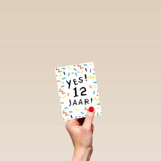 Verjaardagskaart meisje jongen 12 yes