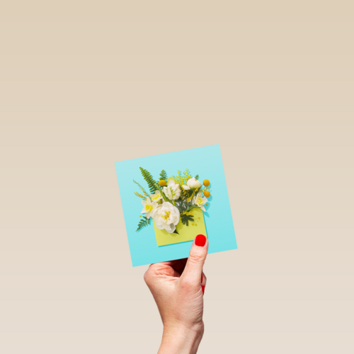 Sterkte kaart Blanco met bloemen corona