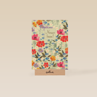 Nieuwe baan kaart met bloemen