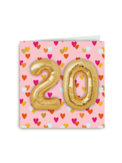ballonnen voor je 20ste verjaardag met veel hartjes