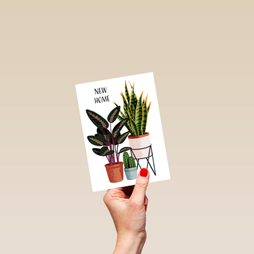 verhuisbericht kaart plantjes folio