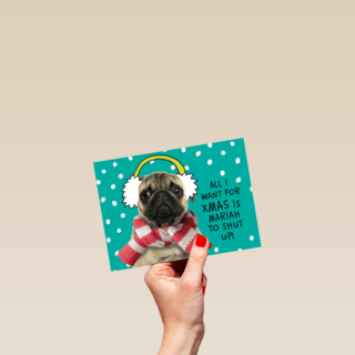 kerstkaart all i want for xmas is mariah