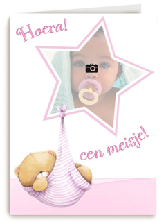 fotokaart forever friends hoera een meisje ster