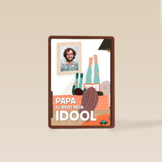 vaderdag fotokaart hip papa jij bent mijn idool