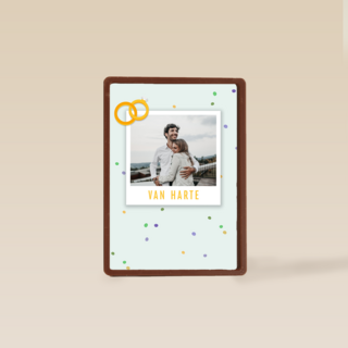 trouwdag fotokaart stijlvol van harte