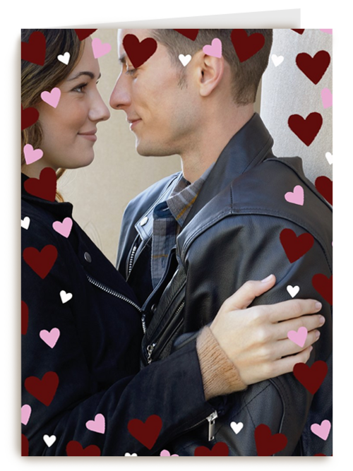 valentijnskaart foto volledige pagina hartjes