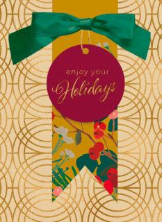 Kerstkaart happy holidays strik