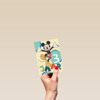 Blije Mickey Mouse verjaardagskaart