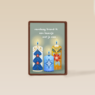 Kerstkaart vandaag brand ik een kaarsje met je mee