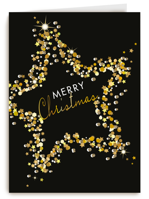 Kerstkaart stijlvol merry christmas ster