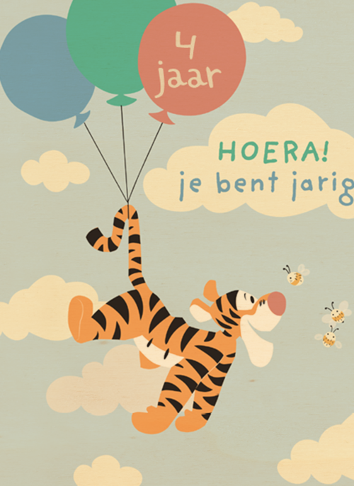 verjaardag kaart jongen winnie de poeh tijgertje ballonnen