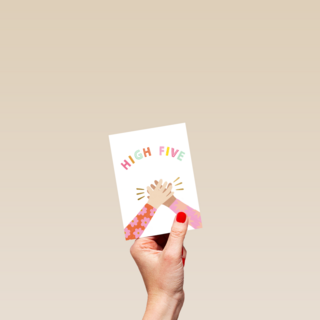 nieuwe baan kaart high five