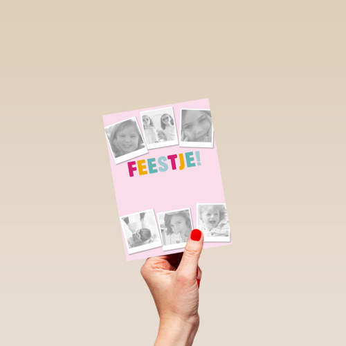 roze uitnodiging kinder feestje meisje