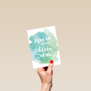watercolor hoera een kleinzoon
