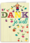 smile kaart bloemetjes dank je wel