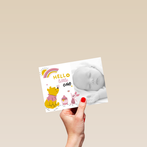 fotokaart hello little one winnie en knorretje