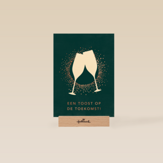 Kerstkaart zakelijk Champagneglazen
