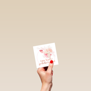 verjaardag kaart stijlvol bloemen van harte gefeliciteerd