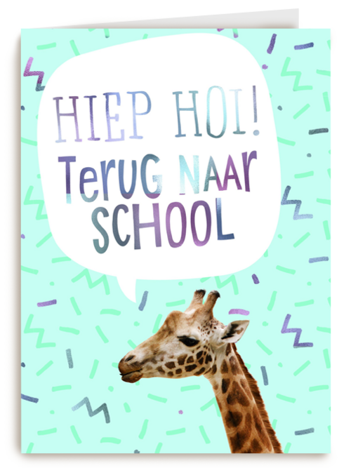 Back to school kaart Giraffe