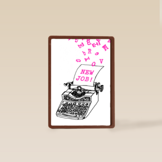 nieuwe baan kaart typmachine