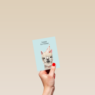 verjaardag kaart hip happy birthday lama alpaca
