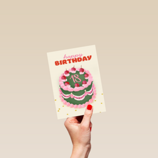 happy birthday cake with 18