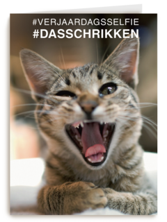 verjaardagsselfie dasschrikken