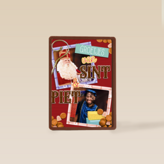 Sinterklaas kaart groetjes van Sint en piet