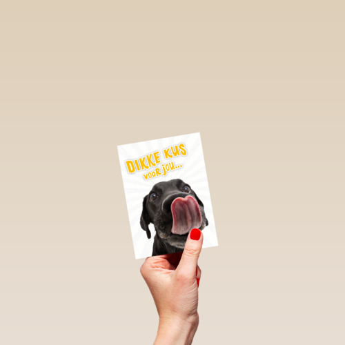 Beterschapskaart Lieve hond Dikke kus voor jou