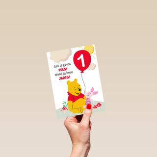 Verjaardagskaart Poeh 1 jaar