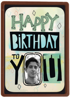 happy birthday met fotolijstje in de o