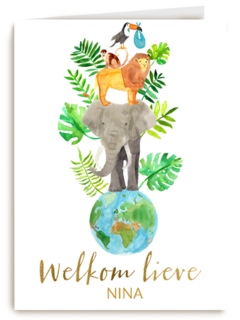 geboorte wereld met dieren