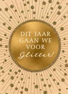 Kerstkaart dit jaar gaan we voor glitter