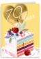 verjaardagskaart voor 70 jaar met cake
