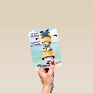 minions Stuart en Dave jij bent jarig helemaal toppie