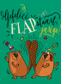 verjaardagskaart gefeliciflapstaart jarige