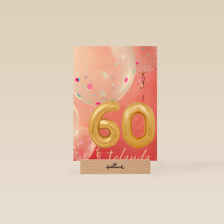 verjaardag kaart 60 leeftijden vrouw ballon
