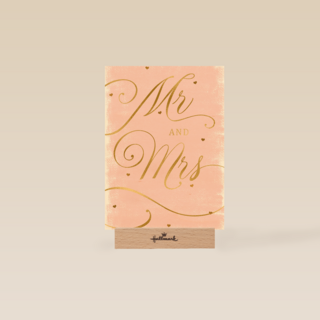 Trouwdagkaart Mr and Mrs Roze met goud