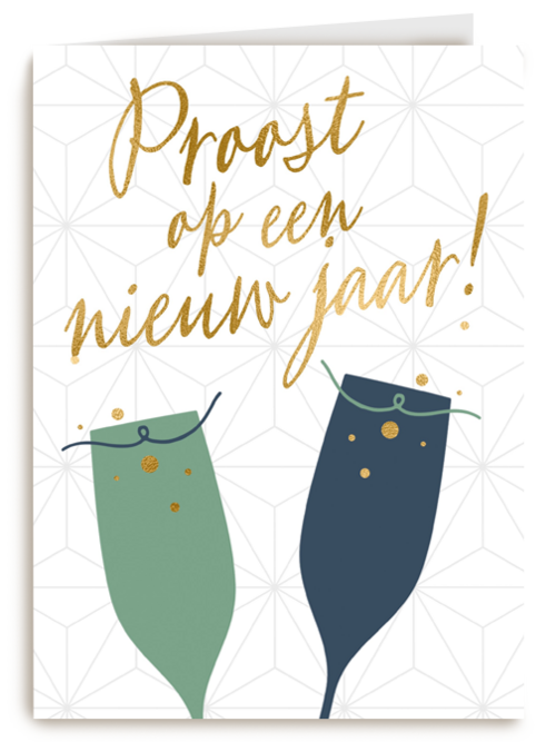 nieuwjaarskaart zakelijk proost op een nieuw jaar