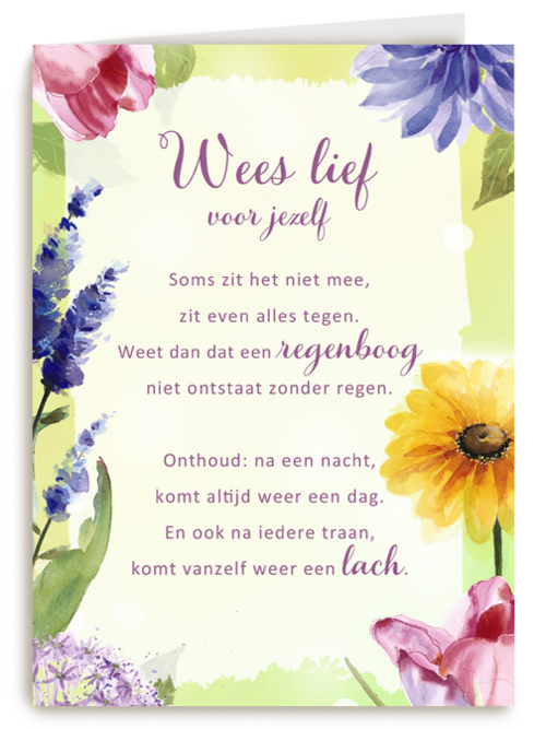 Beterschapskaart Wees lief voor jezelf More than words