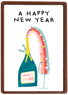 nieuwjaarskaart hip regenboog prosecco