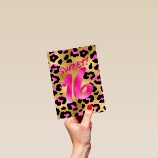 Verjaardagskaart sweet 16 tiener meisje