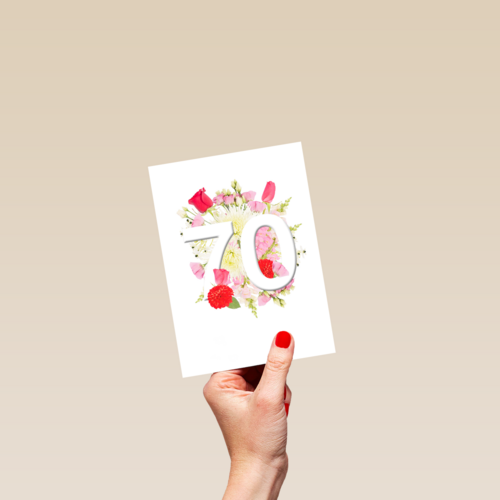 Verjaardagskaart 70 jaar bloemen