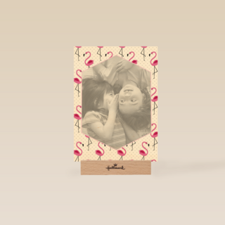 fotokaart staand flamingo blanco