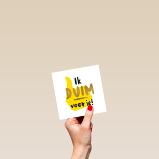 succes kaart ik duim voor je