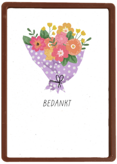 Bedankt kaart algemeen bloemen