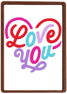 Valentijnskaart love you felle kleuren