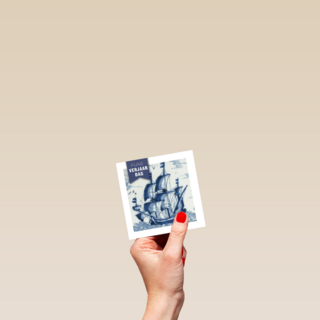 studio art kaart van schilderij met boot fijne verjaardag